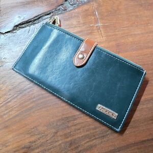 Andoilt Green Leather Wallet, Long, Card Holder